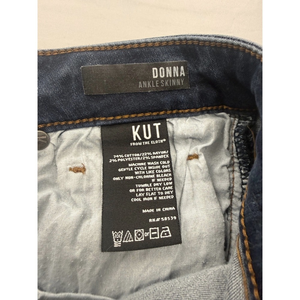 KUT From The Kloth Size 4 Donna Ankle Skinny Jeans Dark Wash Stretch Denim - Picture 4 of 9